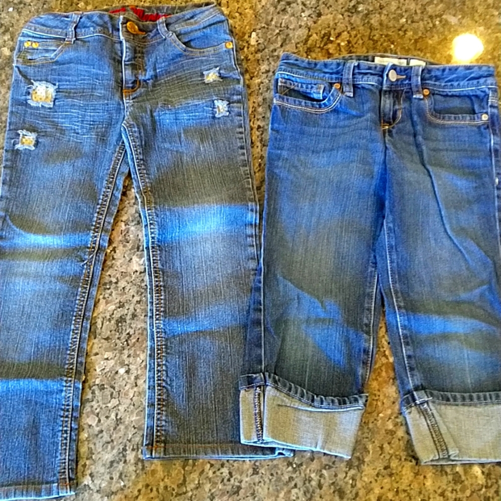 Two pairs Girl's Jeans, Hannah Montana and Old Navy Size 10